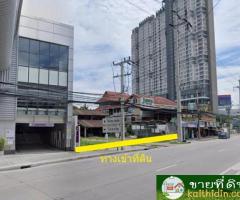 ขายที่ดินเปล่าถมแล้ว 593 ตร.วา ถนนรัตนาธิเบศร์ ติดประตูสถานี MRT ไทรม้า สามารถขึ้นตึกสูงได้